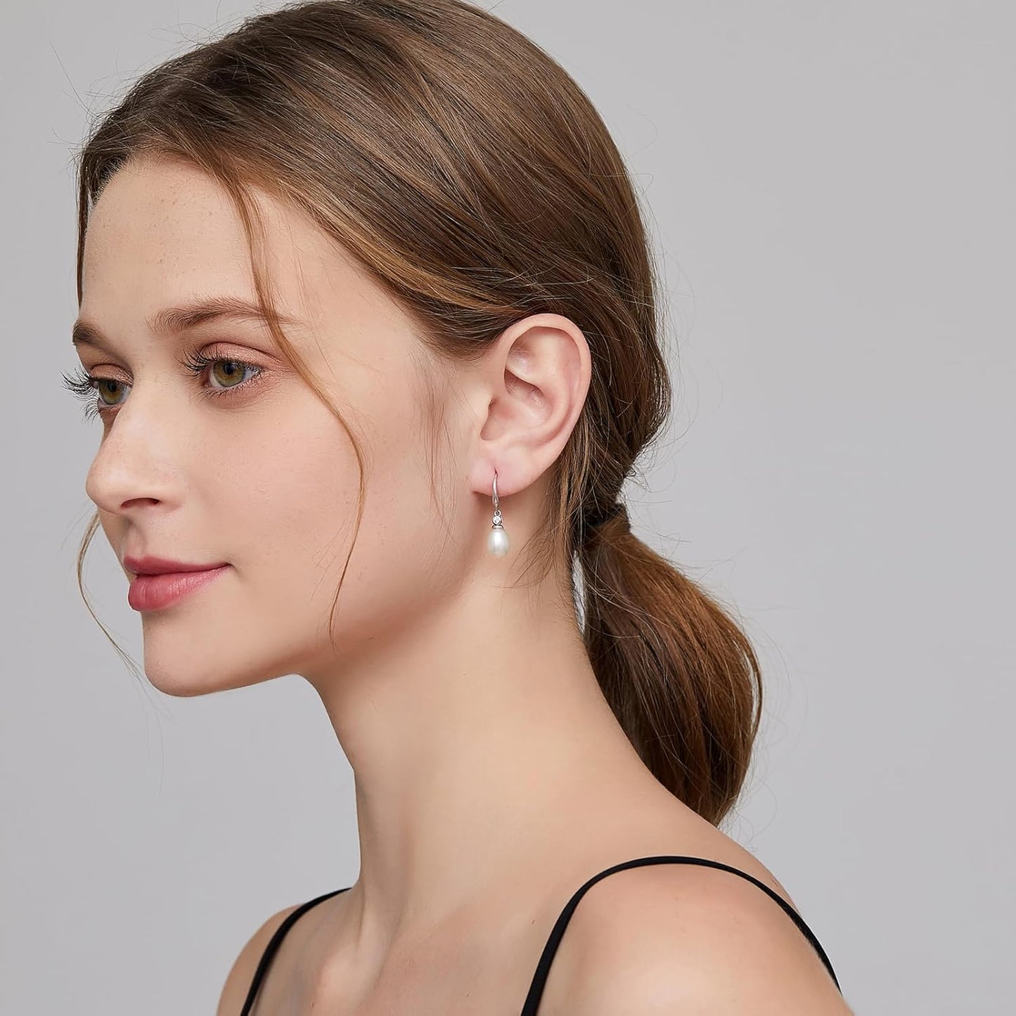 Elegant Pearl Drop Earrings – 925 Sterling Silver with Gift Box