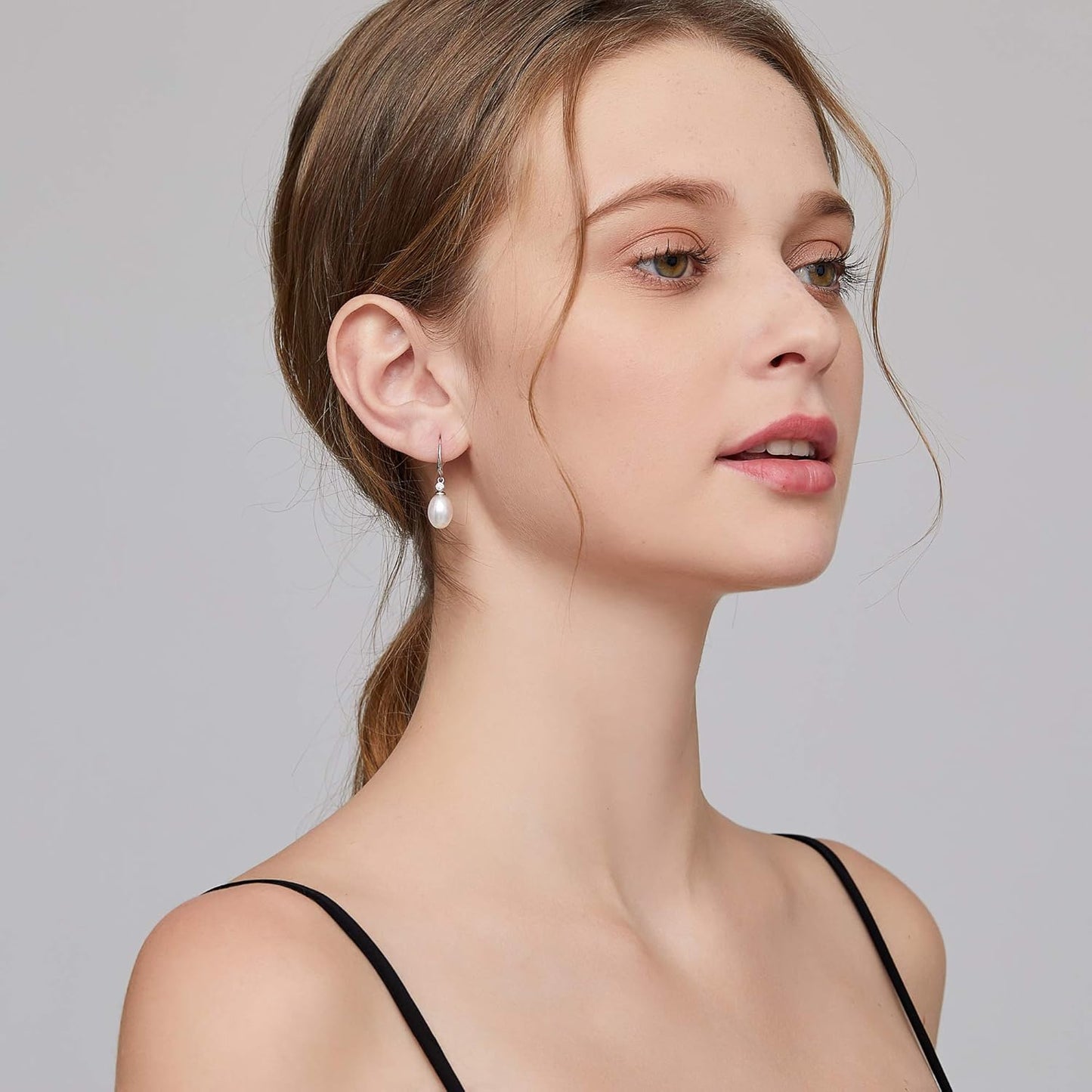 Elegant Pearl Drop Earrings – 925 Sterling Silver with Gift Box