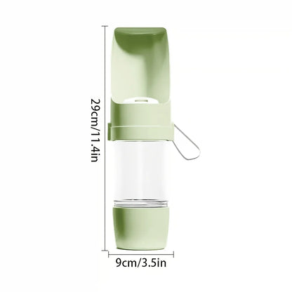 2-in-1 Portable Dog Water Bottle – Leakproof Pet Hydration & Food Storage for Walks, Hikes & Travel
