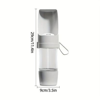 2-in-1 Portable Dog Water Bottle – Leakproof Pet Hydration & Food Storage for Walks, Hikes & Travel