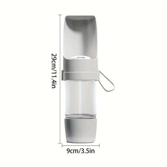 2-in-1 Portable Dog Water Bottle – Leakproof Pet Hydration & Food Storage for Walks, Hikes & Travel