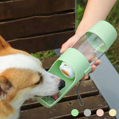 2-in-1 Portable Dog Water Bottle – Leakproof Pet Hydration & Food Storage for Walks, Hikes & Travel